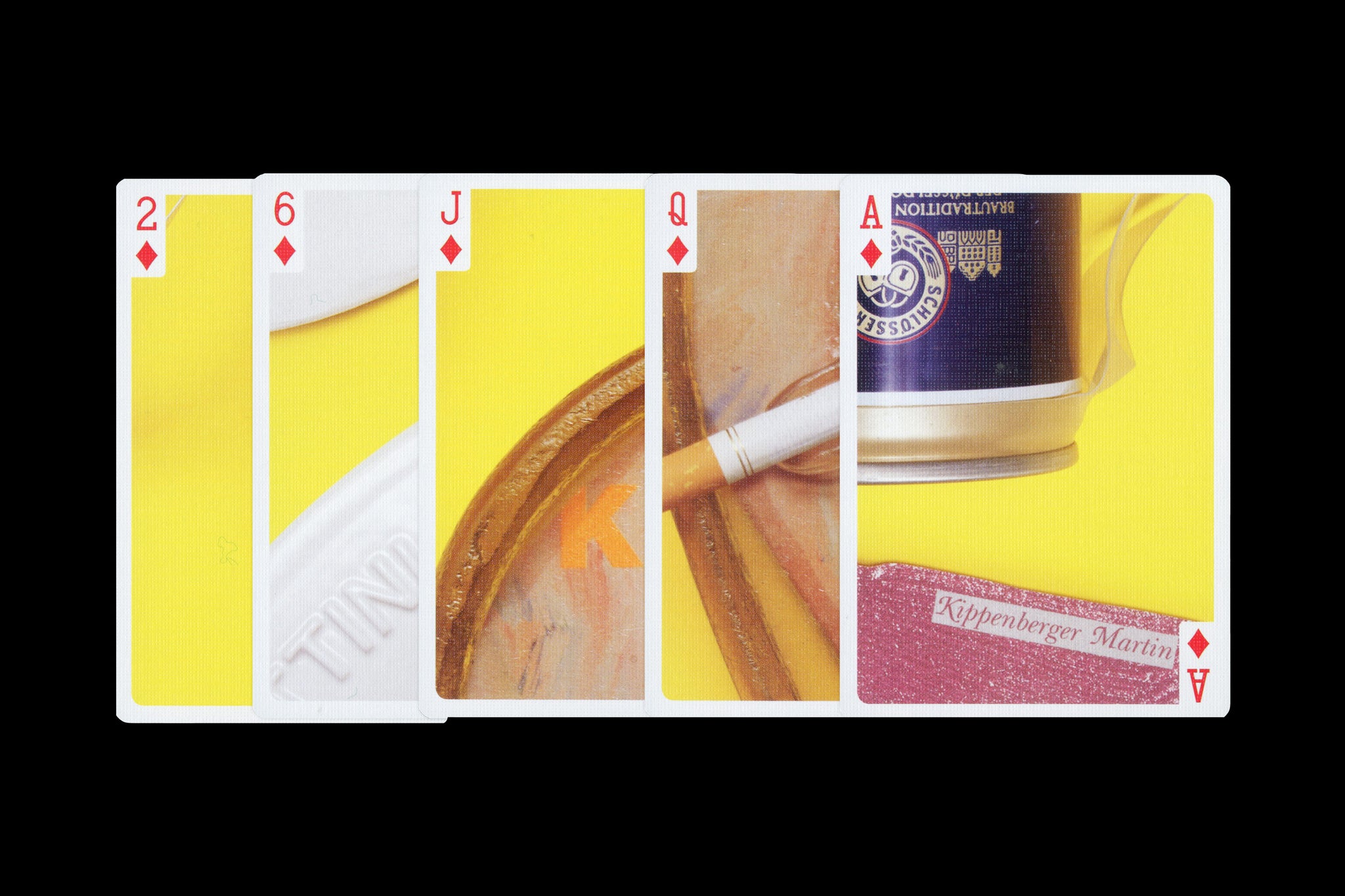 A collection of nine Kippenberger editions, ~one Boetti watch, a cigarette and yellow